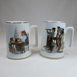 Norman Rockwell Limited Edition Long John Silvers Porcelin Tankard Vintage 1985